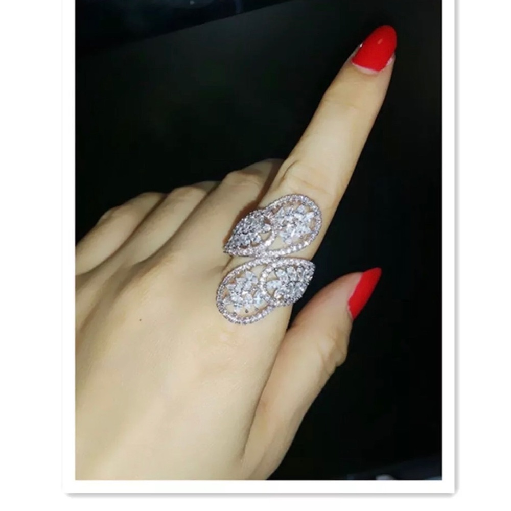 Sterling Silver Filled Leaf Knuckle Ring - image 3